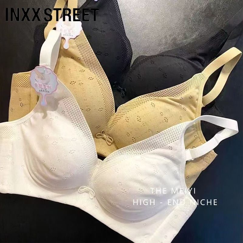 INXXSTREET巨柔软桑蚕丝内衣女聚拢收副乳防下垂大胸显小文胸罩