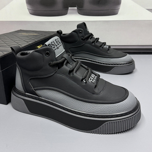 防滑耐磨运动鞋 男款 休闲板鞋 子男鞋 爆款 大码 平板鞋 高帮鞋 秋冬新款