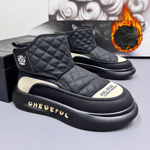 秋冬款 加绒棉鞋 男冬季 特大码 高帮加厚保暖休闲鞋 子男鞋 2025新款 鞋