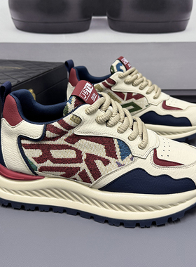 特大码布面休闲老爹鞋男46加肥加大加宽男鞋47透气运动鞋48潮鞋子