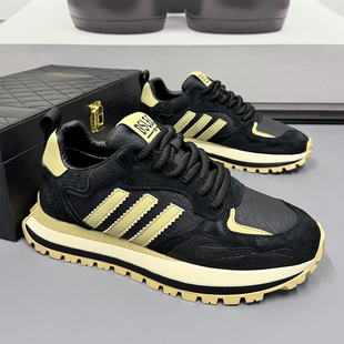 男鞋 男防滑耐磨旅游鞋 2025新款 老爹鞋 潮牌 透气运动休闲阿甘鞋 大码