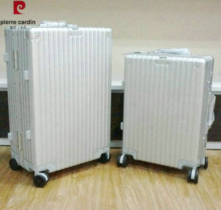 皮尔卡丹正品纯铝镁合金高端静音男女行李旅行登机拉杆箱20/24寸