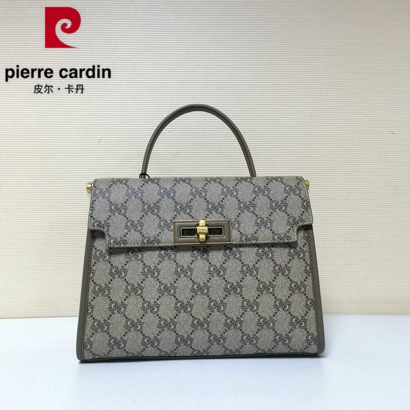 皮尔卡丹正品新款大容量凯利包高级感手提包印花单肩斜挎女包