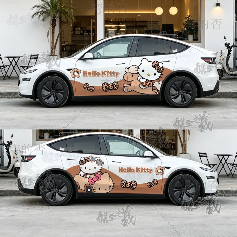 适用特斯拉焕新Y车贴Hello Kitty宝马3系奥迪A4L保时捷车身贴纸