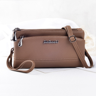 斜挎包三拉链大容量手拿包女士时尚多层单肩包外出百搭手机小包袋