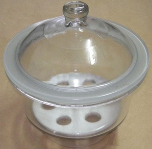 150/180/210/240/300/350/400mm玻璃干燥器 附瓷板 白色透明