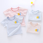 宝宝短袖 上衣 透气0123岁男女婴幼儿童纯棉A类肩扣短袖 t恤薄款 夏季