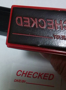 绿优 CHECKED APPROVED DATE BY 表格章 格子章 自动出油 4*2CM