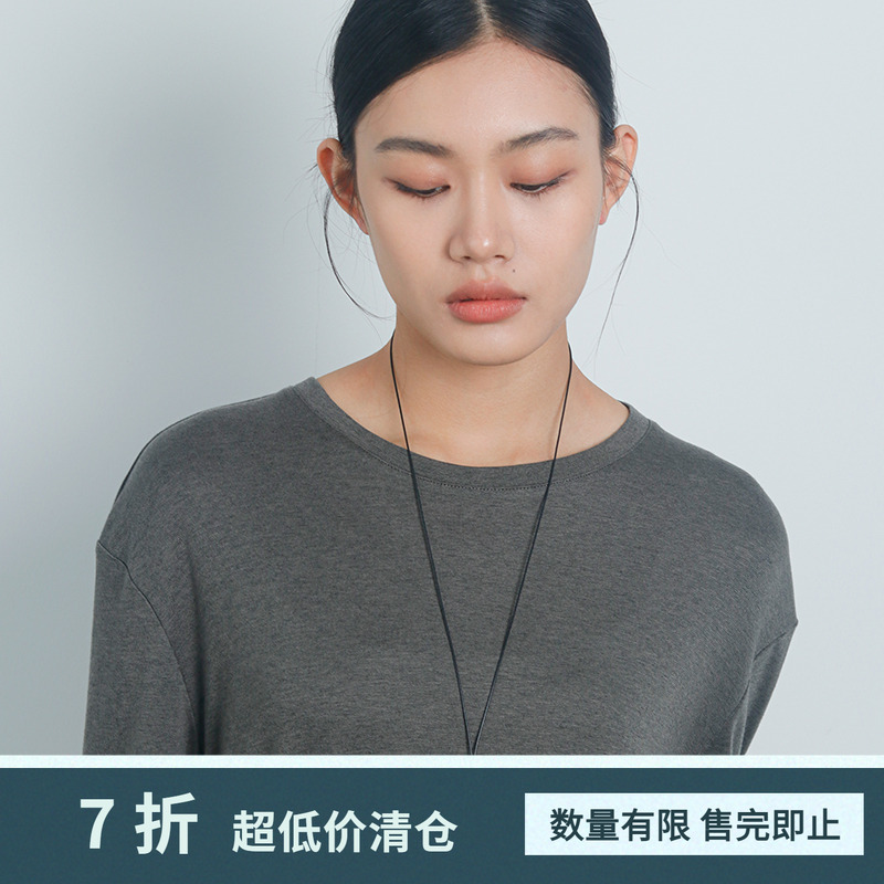 新中式紫檀木花瓶黑绳毛衣链