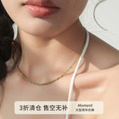 Moment 草地音乐节 细闪宝石串珠项链锁骨链毛衣链颈链饰品女小众