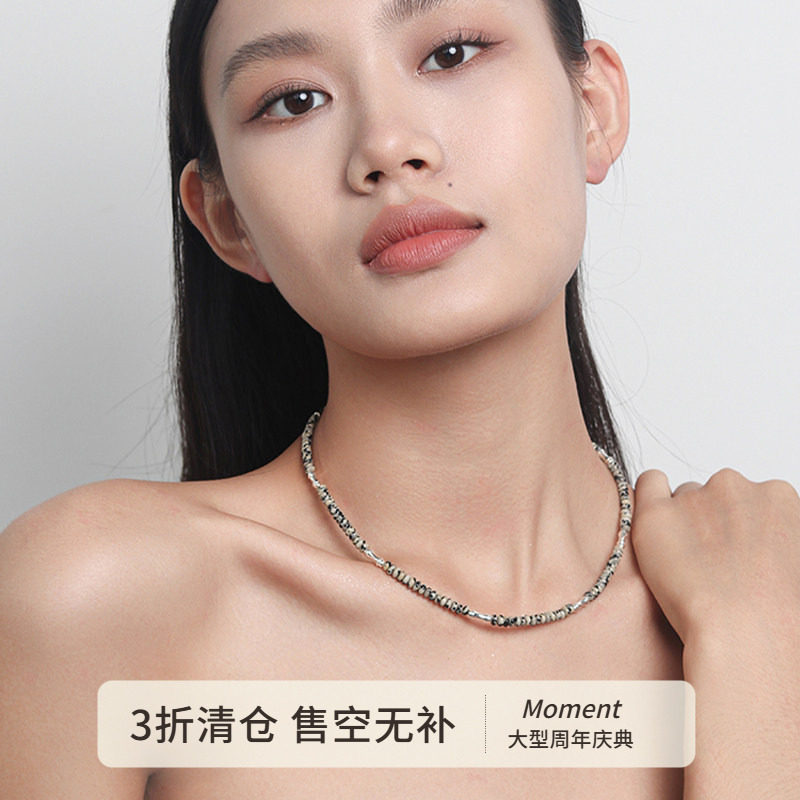 Moment 秋日旷野 天然石串珠项链锁骨链毛衣链饰品配饰禅意新中式