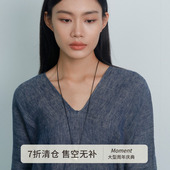 项链饰品配饰女2025新款 Moment 水滴吊坠挂绳皮绳毛衣链长款 秋冬