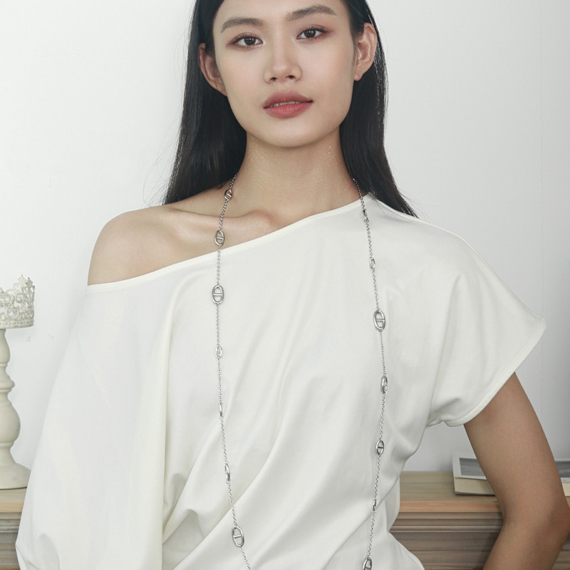Moment 猪鼻子长款项链装饰长链毛衣链配饰2025新款高级感轻奢女