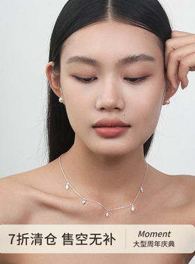 法式风树叶吊坠纯银项链锁骨链