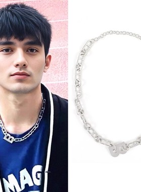 嘻哈男士字母B项链合金链