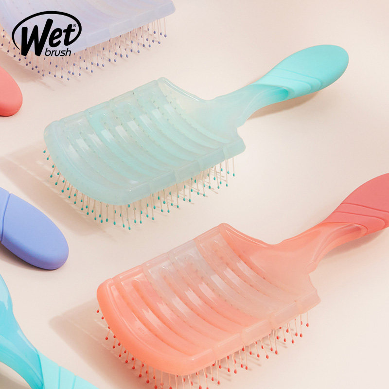 美国Wet Brush干湿两用镂空柔韧速干宽板梳Pro专业版速干魔法梳子