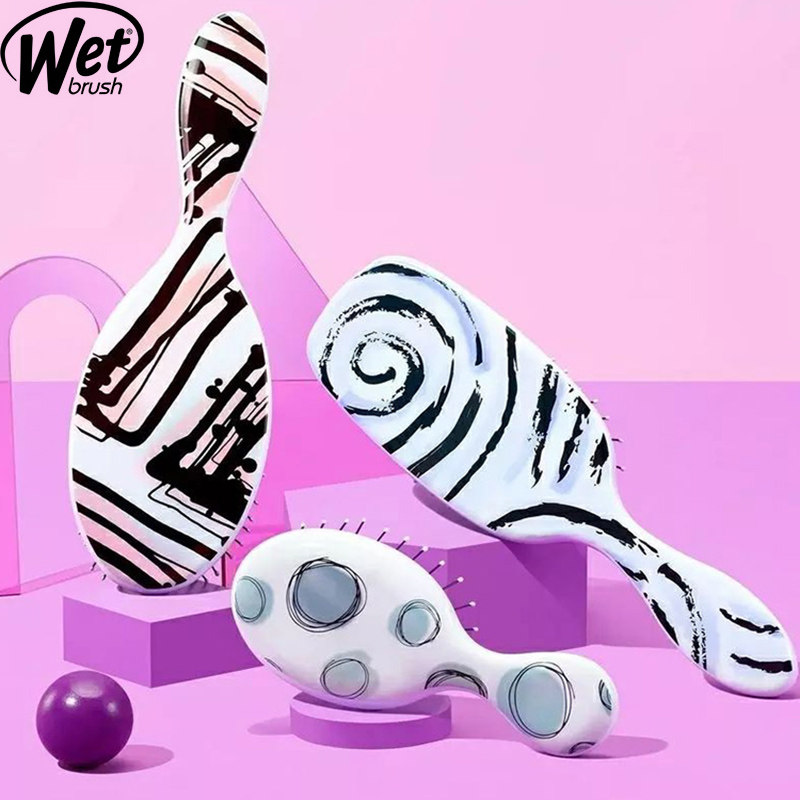 美国Wet Brush 水彩气垫按摩梳 防打结长发魔法梳蓬松梳便捷 梳子