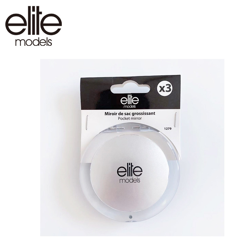 法国进口品牌elite时尚豪华3倍放大折叠两面镜便捷镜子双面化妆镜