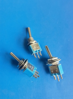 5MM钮子开关MTS-102捌蓝色钮子拨动开关3脚2档 3P/6P