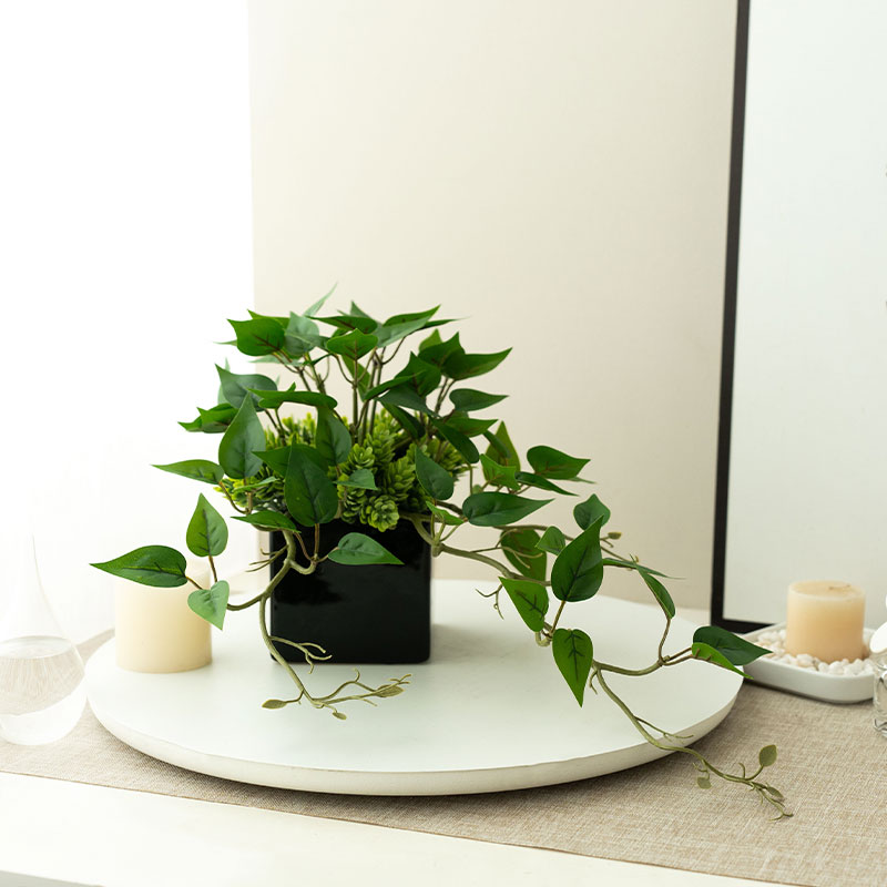 仿真绿萝假花室内室外装饰摆件塑料盆栽仿真花草植物客厅摆放花艺