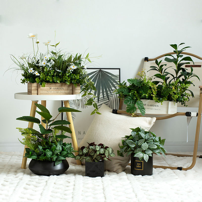 仿真绿植盆栽客厅茶几桌面摆件室内高级装饰假花餐厅酒店橱窗造景