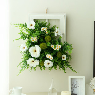 已陌森系小清新仿真花假绿植墙面装饰品背景墙改造遮丑布置壁挂件