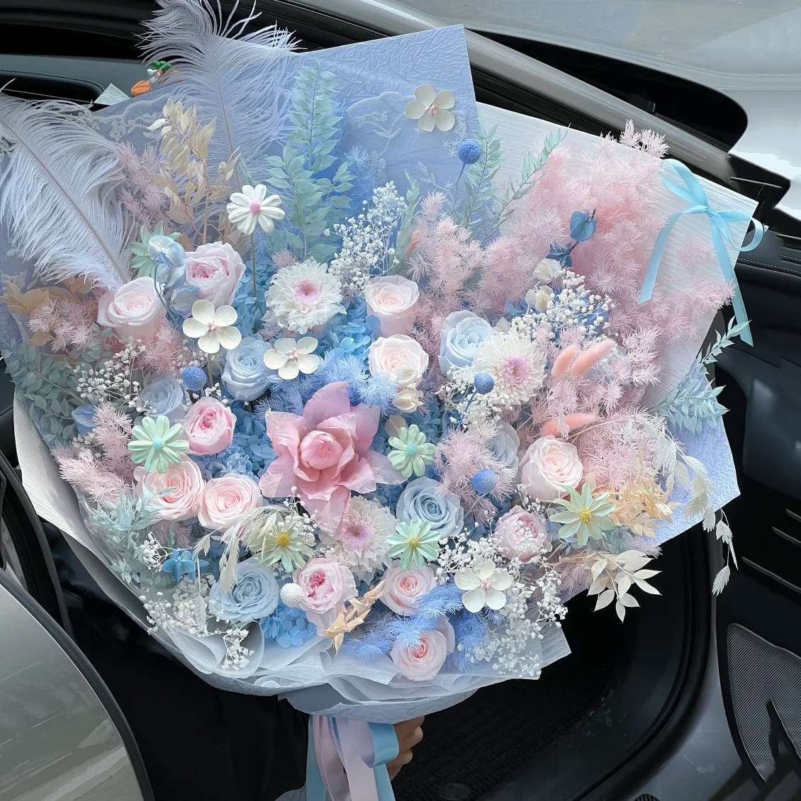 高端定制永生花渐变玫瑰成品花束送女友闺蜜高级感七夕生日礼物