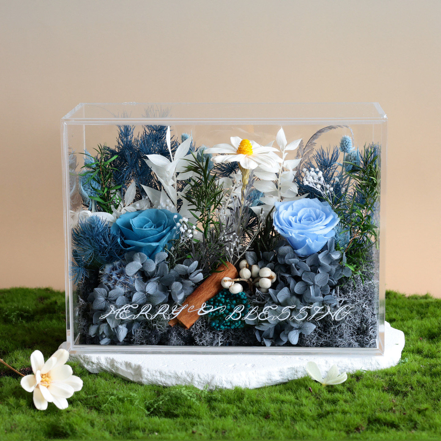 真花永生花玫瑰花盒高级感桌面摆件送女朋友闺蜜生日礼品纪念礼物