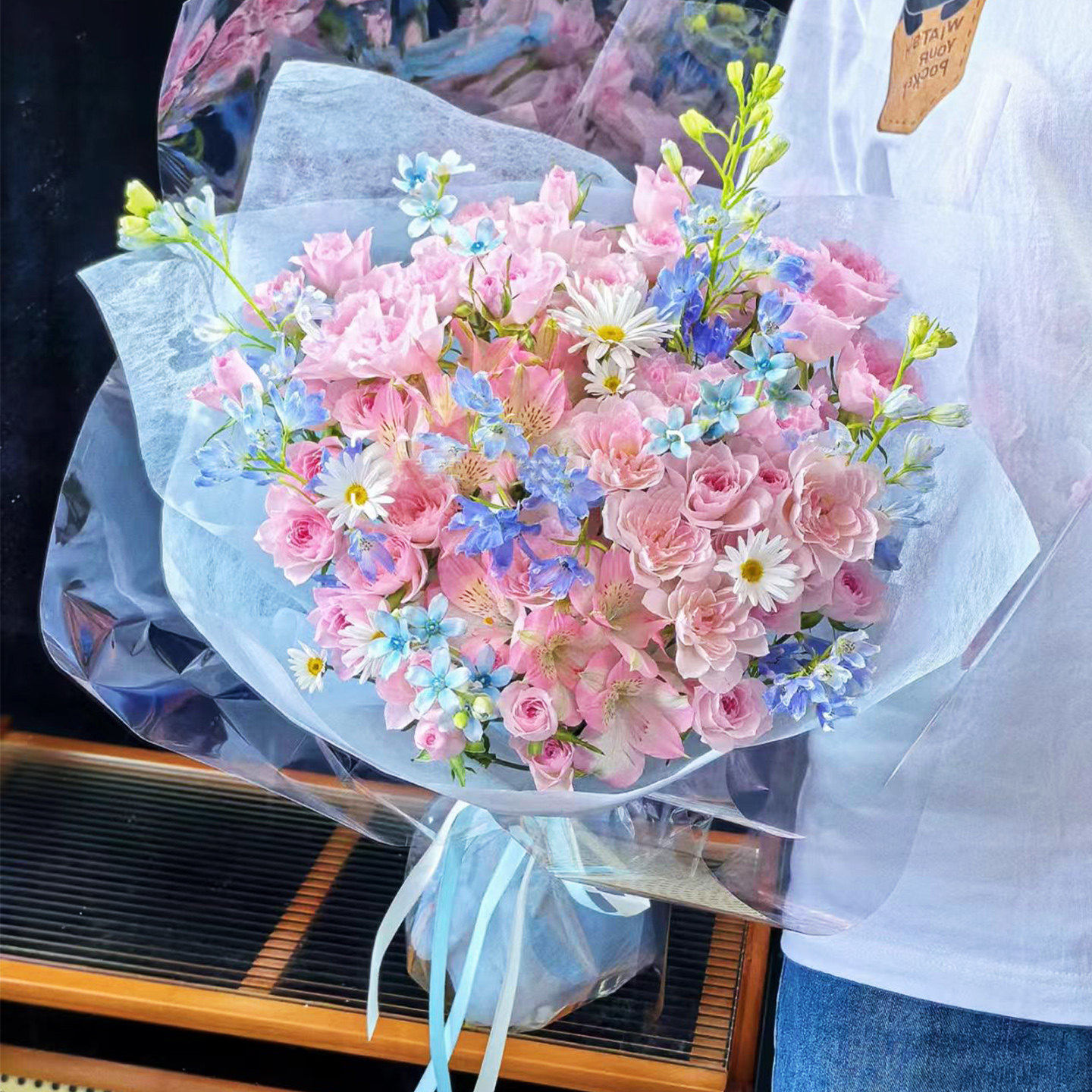 完美甜蜜花束多头泡泡玫瑰杭州北京上海生日鲜花速递同城配送女友