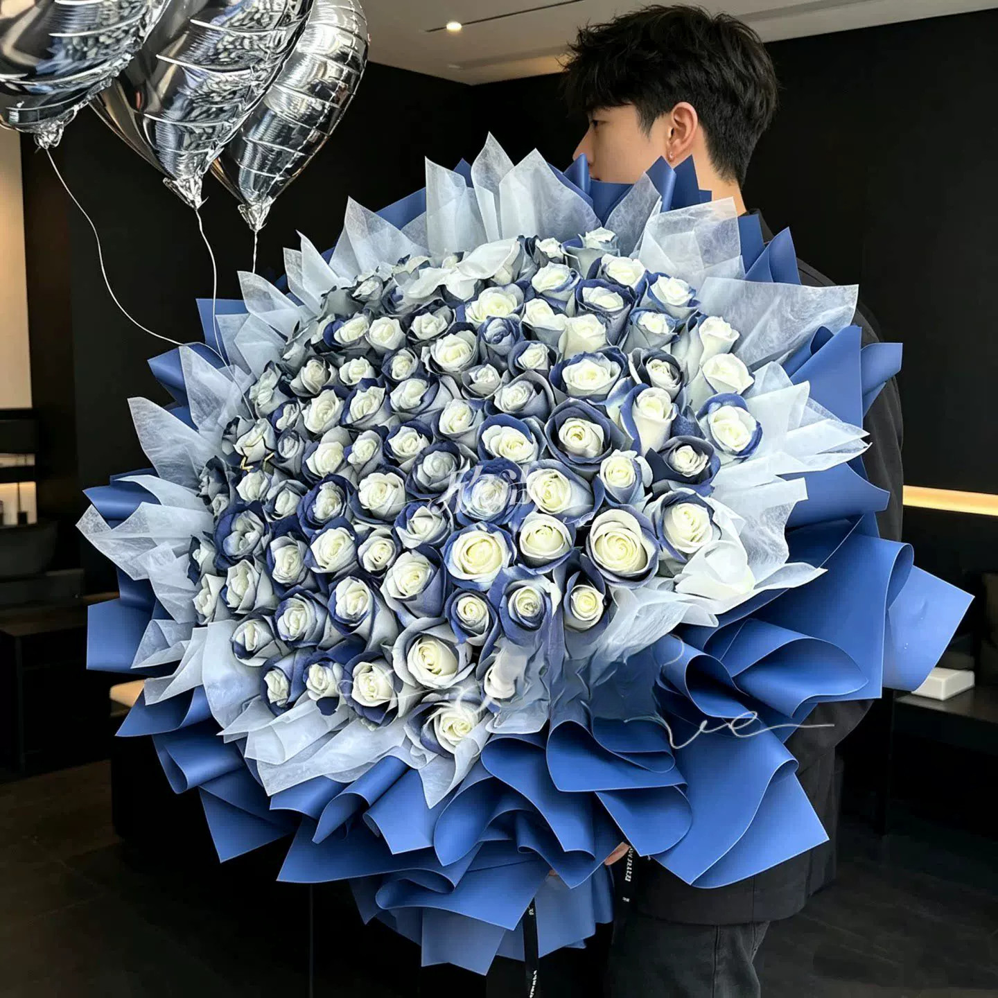 马耳他蓝玫瑰花生日配送男友士碎冰蓝玫瑰鲜花束速递同城真鲜花店