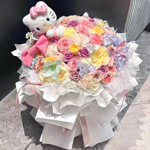 多巴胺巨型玫瑰花束99/199/520朵鲜花速递同城配送女友生日北京店