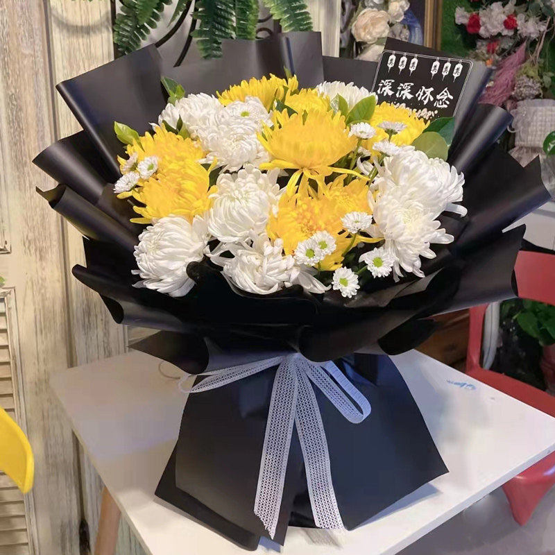 全国清明节黄白菊花鲜花速递同城扫墓上坟祭奠祀花店配送北京广州