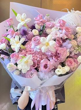 教师节鲜花速递玫瑰花束七夕情人节女友爱人生日杭州同城配送花店