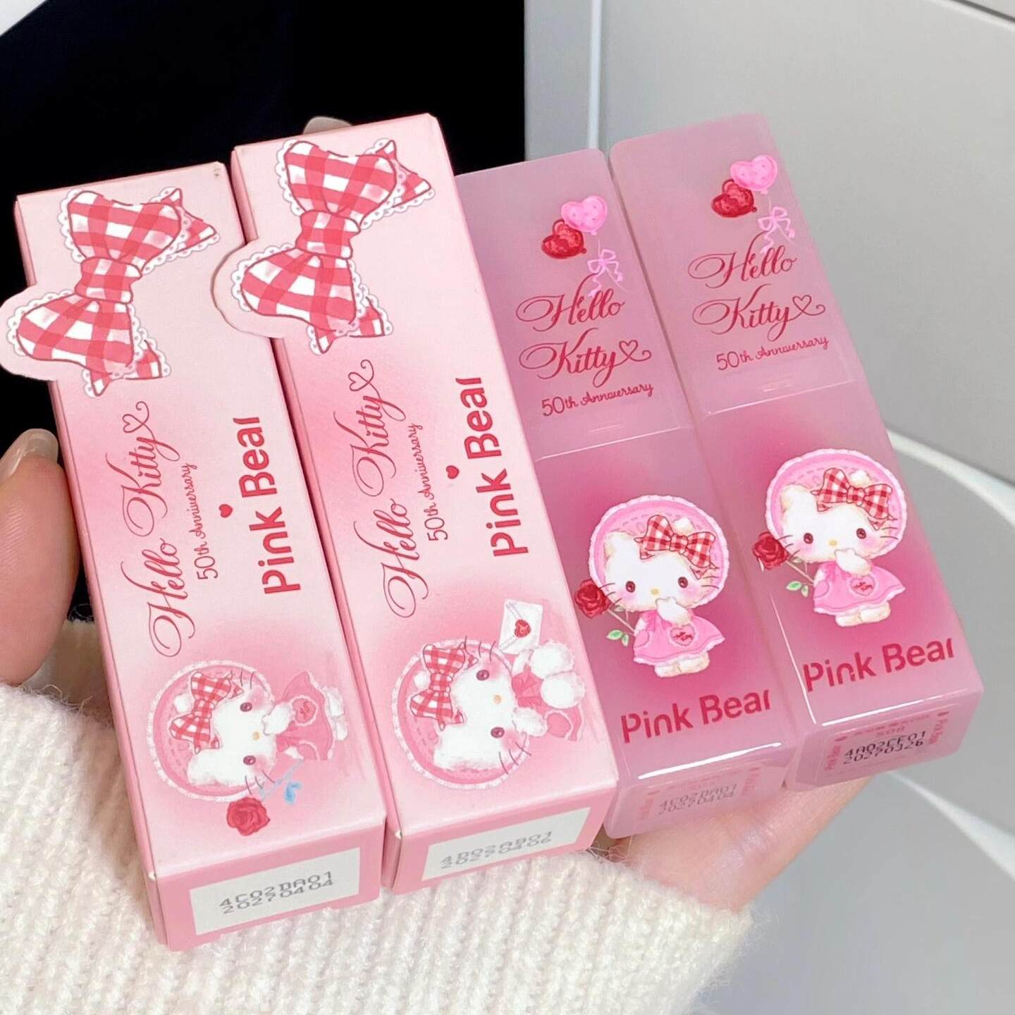pinkbear皮可熊口红hellokitty唇釉kitty联名唇泥礼盒s01学生唇膏