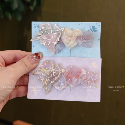 【洛可可】花知晓周边发夹水晶蓝水晶紫醋酸发夹