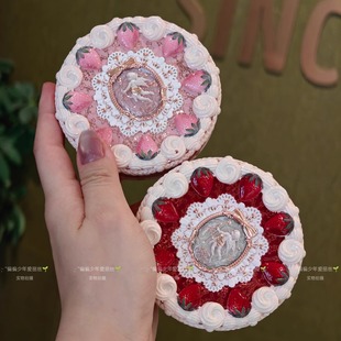 花知晓蜜粉饼草莓丘比特控油定妆柔焦遮瑕不脱妆干雾面哑光带粉扑