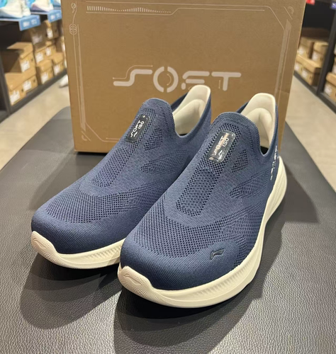 李宁新款男女子soft go2一脚蹬回弹减震网面运动休闲鞋AGLW115 6