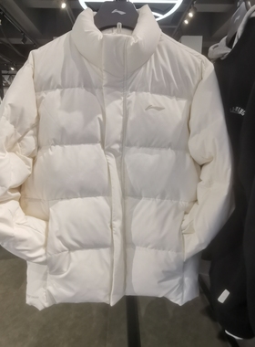 李宁2023冬款新品男子健身防泼水立体裁剪宽松短羽绒服AYMT105