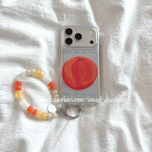 SHERRY*ins风磨砂透白油画一颗橘子适用于苹果18ProMax手机壳iPhone17Pro小众少女心16简约小清新高级感温柔