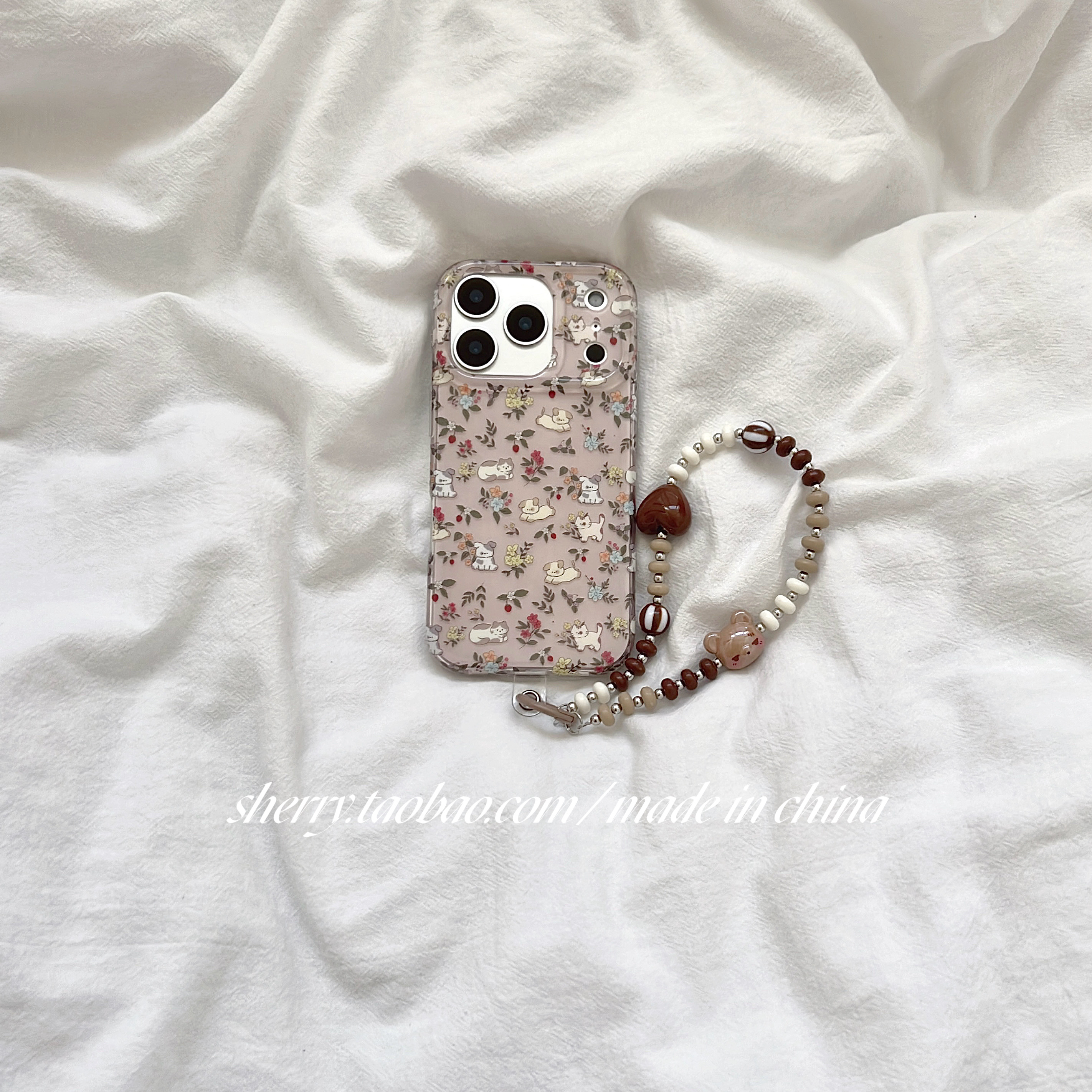 满屏花草叶子猫咪狗狗手机壳可爱