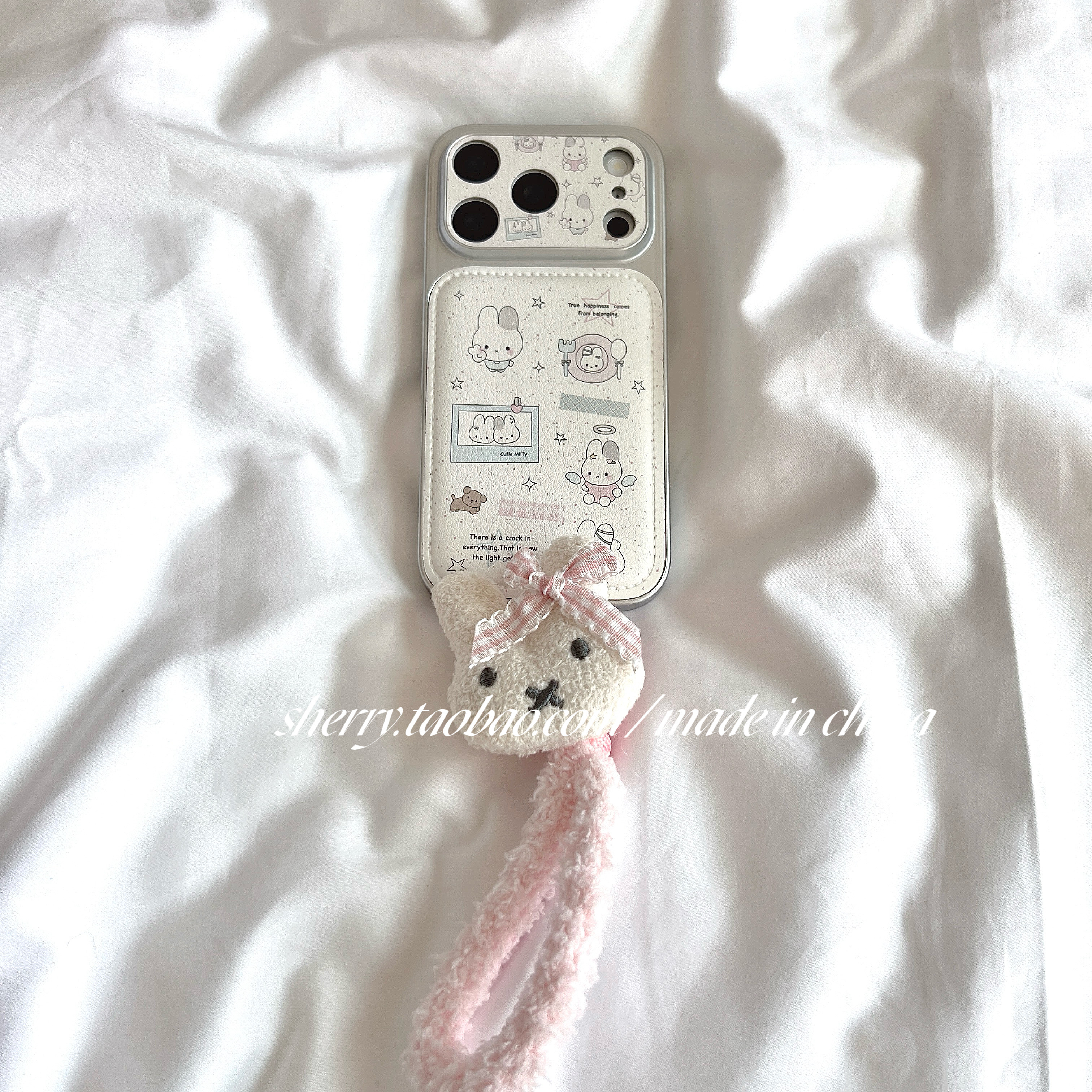 SHERRY*ins风白色泼墨天使兔子适用于苹果17ProMax手机壳iPhone16Pro小众少女心15简约14小清新卡通可爱仿皮,3C数码配件,手机保护套/壳,淘宝优惠券,粉丝福利购,淘宝优惠卷