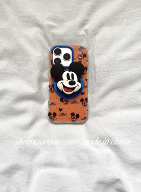 SHERRY*ins风橙色波点卡通头像磁吸适用于苹果17ProMax手机壳iPhone16Pro小众少女心15简约14小清新可爱秋冬