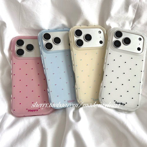ins风糖果色波点软壳iPhone温柔