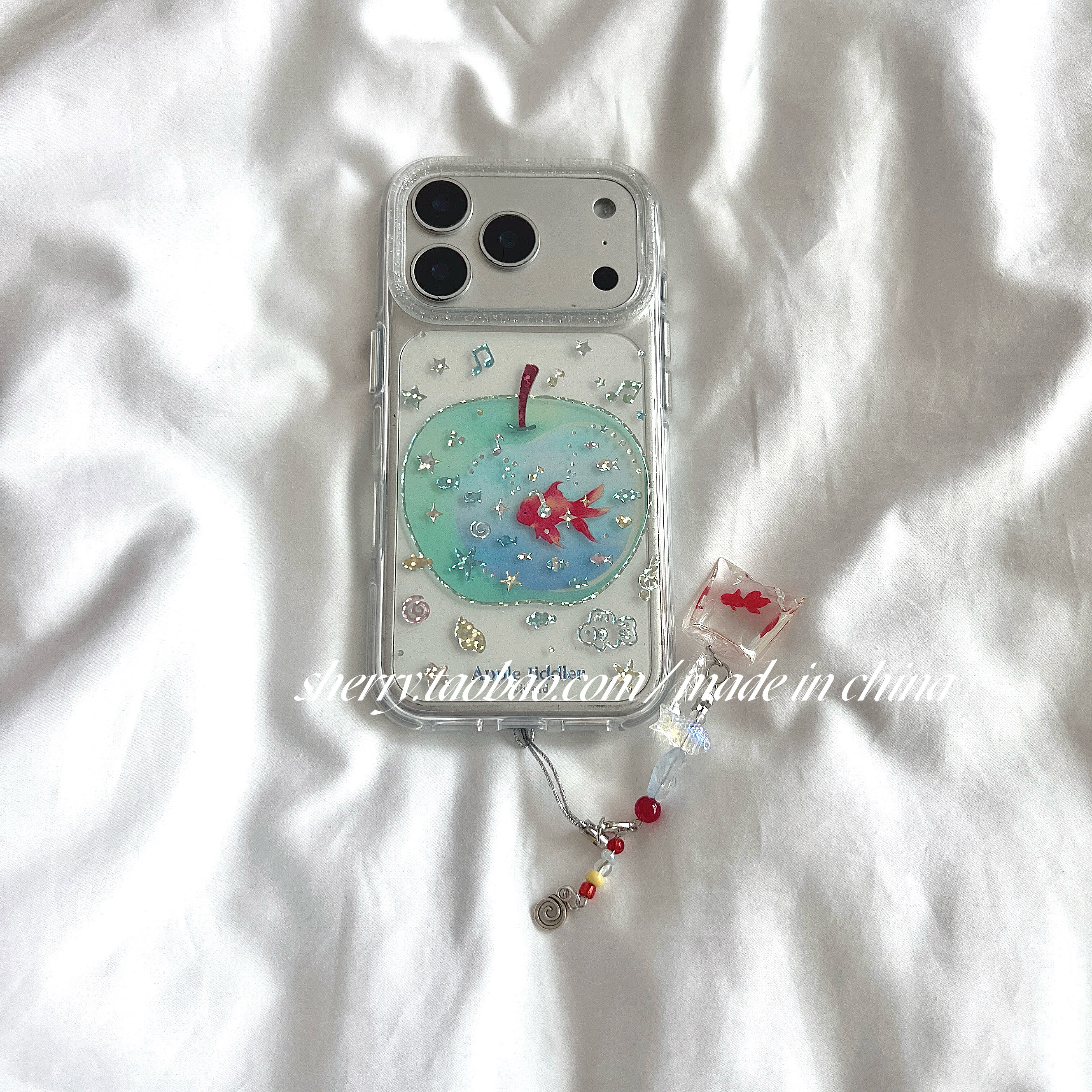 SHERRY*ins风透明青苹果锦鲤适用于苹果17ProMax手
