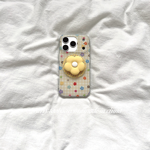 ins风黄色格子彩色小花磁吸适用于苹果17ProMax手机壳iPhone16Pro小众少女心15简约14小清新卡通可爱 SHERRY