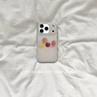 ins风白底西瓜梨子水果插画适用于苹果17ProMax手机壳iPhone16Pro小众少女心15简约14小清新卡通可爱 SHERRY