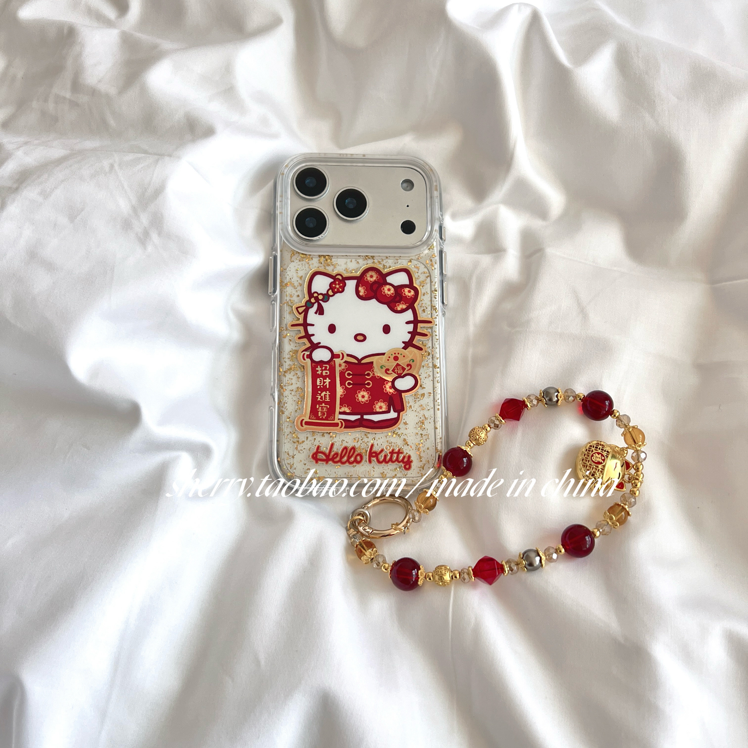 SHERRY*ins风新年透明金箔招财进宝猫适用于苹果17ProMax手机壳iPhone16Pro小众少女心15简约14清新卡通可爱,3C数码配件,手机保护套/壳,淘宝优惠券,粉丝福利购,淘宝优惠卷