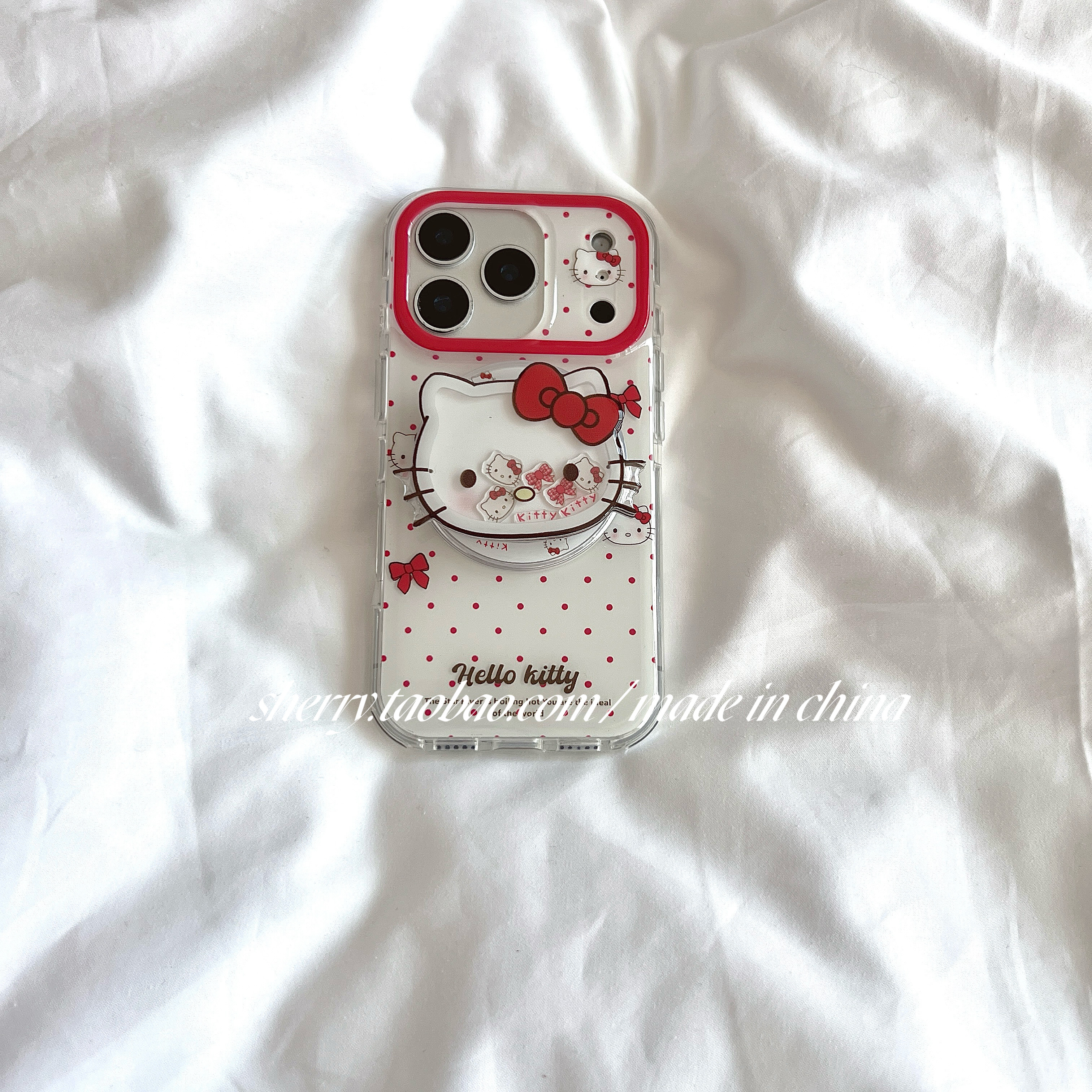 SHERRY*ins风白底红波点kt猫磁吸适用于苹果17ProMax手机壳iPhone16Pro小众少女心15简约14小清新卡通可爱萌,3C数码配件,手机保护套/壳,淘宝优惠券,粉丝福利购,淘宝优惠卷
