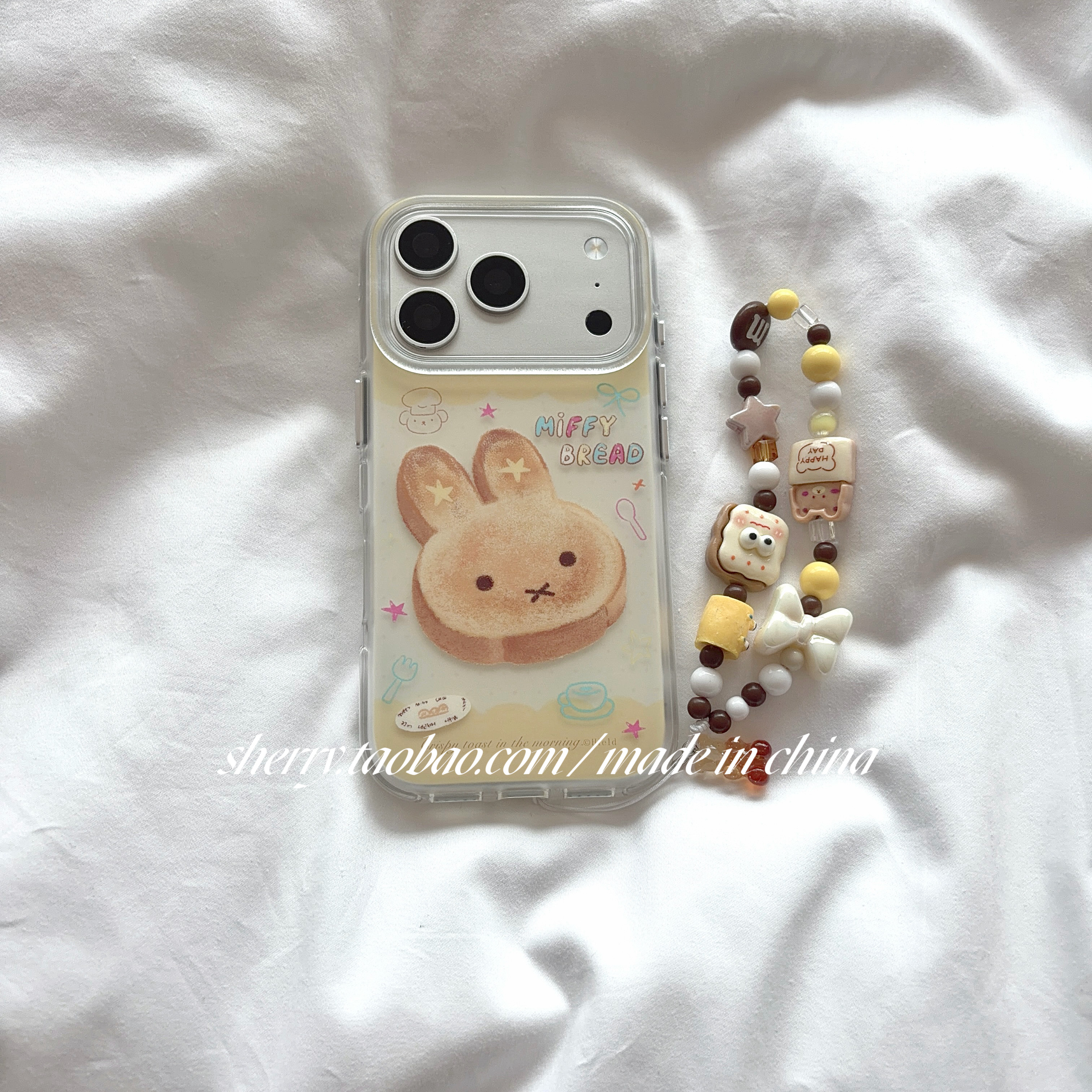 SHERRY*ins风肤感黄色兔子饼干适用于苹果17ProMax手机壳iPhone16Pro小众少女心15简约14小清新卡通可爱夏日