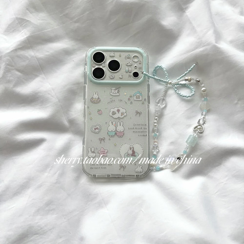 SHERRY*ins风细闪甜品兔子适用于苹果17ProMax手机壳iPhone16Pro小众少女心15简约14小清新卡通可爱夏日温柔